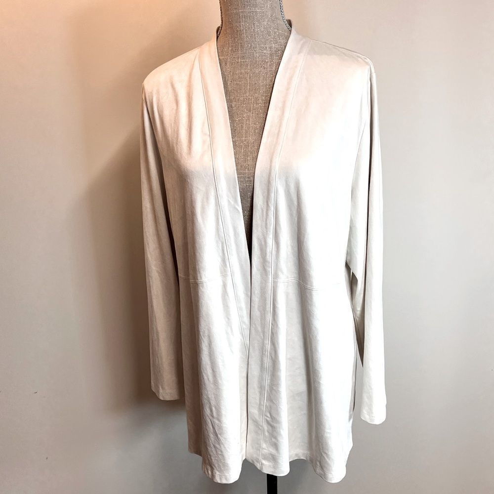 Chico's Cream Open Front Cardigan